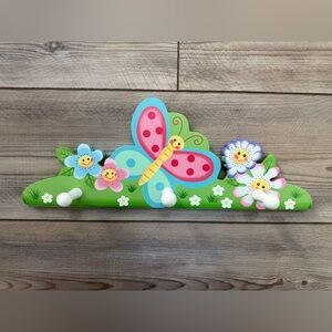 Hand painted Wooden Butterfly Kids Wall Hook